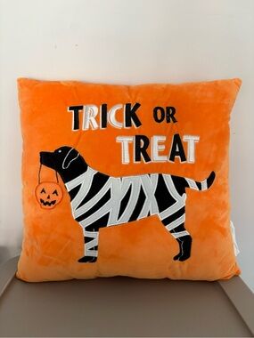 Ashland Halloween Trick Or Treat Embroidered Mummy Dog Decorative Pillow 16x16